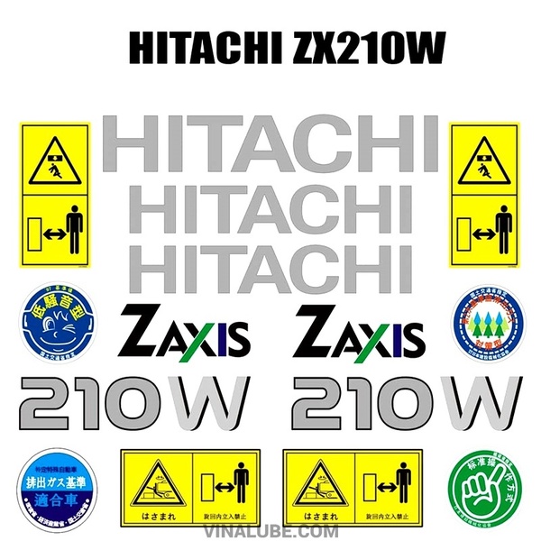 Tem Decal Máy Công Trình Xúc Đào Xe Cơ Giới